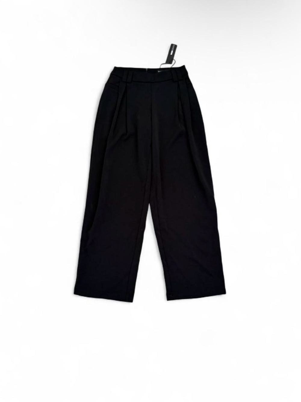 Fashion Nova Black Wide-Leg Tailored Trousers